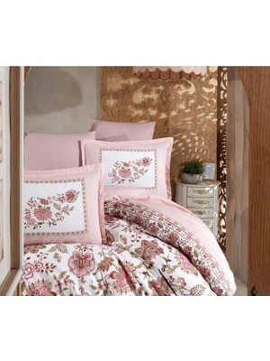 Maison Luré Ranforce 2 Li Kapaklı Yastık Kılıfı 50X70 +5 cm Volanlı Pudra