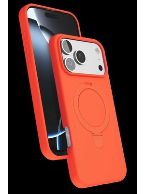 iPhone 17 Pro Regal Magsafe Standlı Kapak - Turuncu
