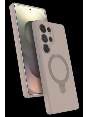 Galaxy S24 Ultra Regal Magsafe Standlı Kapak - Çöl Titanyum