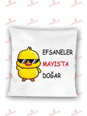 Maison Luré Efsaneler Mayıs'ta Doğar Baskılı Doğum Günü Hediyesi Yastık