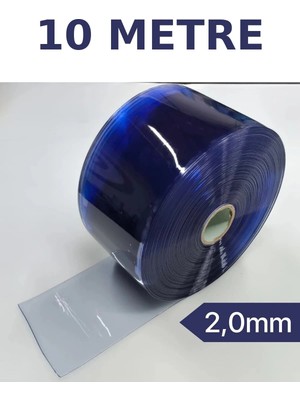 İzen Şeffaf Pvc Şerit Perde 2,0 mm 20 cm 10 Metre Endüstriyel +4°c Soğuk Hava Yalıtım Perdesi