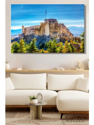 Şehzat Design Kanvas Duvar Tablosu Yatay Salon Mutfak Turizm Acenta Ofis Seyahat Elazığ Tarihi Harput Kalesi