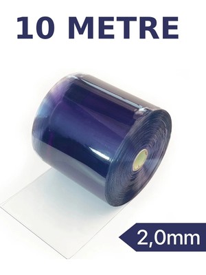 İzen Şeffaf Pvc Şerit Perde 2,0 mm 30 cm 10 Metre Endüstriyel +4°c Soğuk Hava Yalıtım Perdesi