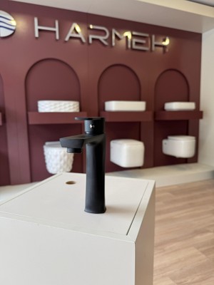 Harmeh Concept 7123 B Lüx Kare Sabit Lavabo Bataryası Siyah