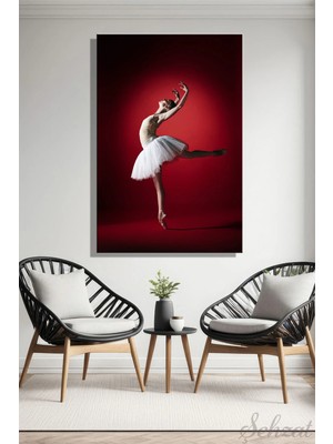 Şehzat Design Dikey Tekli Kanvas Duvar Tablosu Modern Salon Yatak Odası Ofis Sanat Bale Okulu Balerin Dans Iş