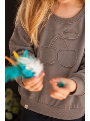 Cigit Ince Mevsimlik Sweatshirt 1-7 Yaş Vizon