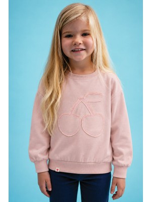 Cigit Ince Mevsimlik Sweatshirt 1-7 Yaş Pudra Pembe