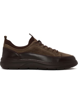 Derimod Erkek Vizon Bağcıklı Kalın Tabanlı Deri Sneaker WM660010DK
