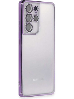 Galaxy S21 Ultra Kılıf Razer Lensli Silikon - Mor