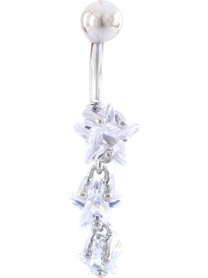 Ferizz 316L Çelik Yıldız Model Zirkon Taşlı Piercing  PRC-217