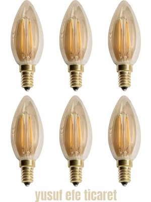 Cata CT-4280 Amber Renk Rustik Ampul E14 4W LED Ampül 4 Watt 220 V ( 6 Adet )