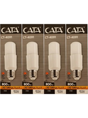Cata CT-4091 E-27 Özel Tasarım Silindir Şeklinde LED Ampul 8W Yüksek Verimli Işık Orijinal Ürün