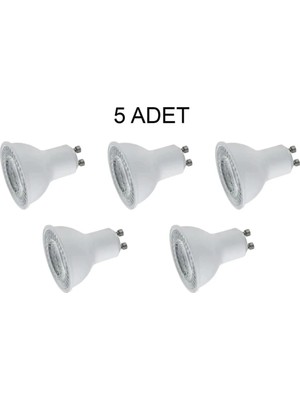 5 Adet Cata Ct 4215 7W LED Çanak Ampul 6400K Beyaz Işık