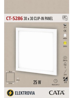 Cata CT-5286 30X30 Clıp-In Gün Işığı Panel