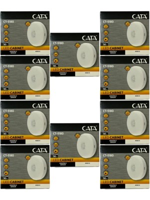 Cata CT-5180 LED Kabin Aydınlatması, 30 Lm, 4000K, Mıknatıslı, Sensörlü, Beyaz, 10 Adet