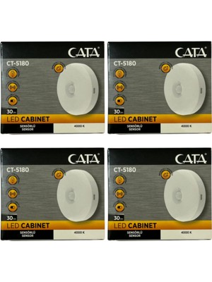 Cata CT-5180 4000K (Günışığı) Mıknatıslı Kabin LED Aydınlatma (4 Adet)
