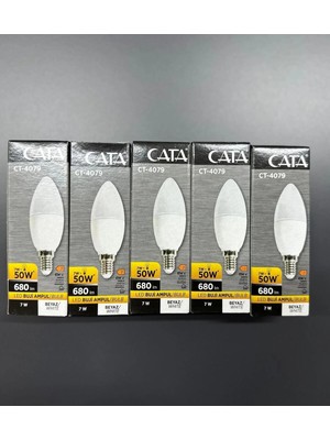 Cata CT4079-(5 Adet) Ince Duy LED Lamba-Beyaz Işık 680LM E14