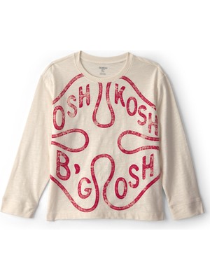 Oshkosh Kız Çocuk Tshirt 6 Yaş-8 Yaş Ekru