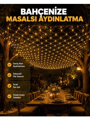 Bin1çeşit LED File Işık Dekoratif Ağ LED Aydınlatma Iç Mekan Balkon Bahçe Süsü Yeni Nesil