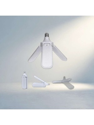 Bin1çeşit Şık 3 Kollu Pervane Model Beyaz LED Lamba Ampul E27 24W