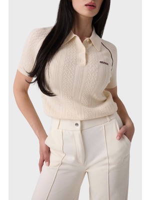 Guess Rose Logolu Regular Fit Düğmeli Polo V6BR04Z1491 Kadın Polo V6BR04 Z1491 G1H6