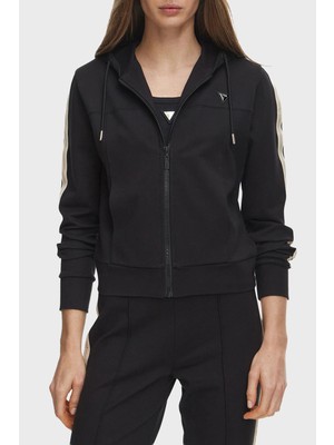 Guess Fausta Slim Fit Kapüşonlu Yaka Fermuarlı Sweat V6BQ02K6254 Kadın Sweat V6BQ02 K6254 Jblk