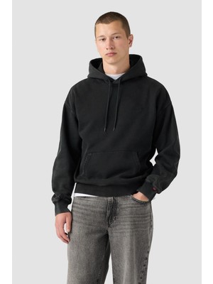 Levi's Erkek Siyah Kapüşonlu Kanguru Cepli Sweatshirt 00AWR-0000