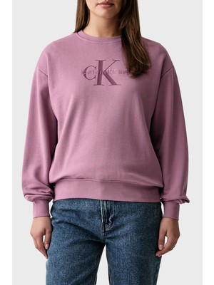 Calvin Klein Pamuklu Relaxed Fit Bisiklet Yaka Sweat LV047B234GVCB Kadın Sweat LV047B234G Vcb