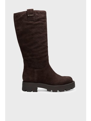 Guess Yailyn Hakiki Deri Logolu Çizme FLFL2YSUE11 Kadın Çizme FLFL2Y SUE11 Brown