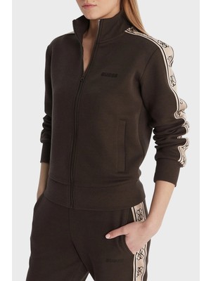 Guess Britney Pamuklu Regular Fit Fermuarlı Dik Yaka Sweat V2YQ16KB3P2 Kadın Sweat V2YQ16 KB3P2 G1EA