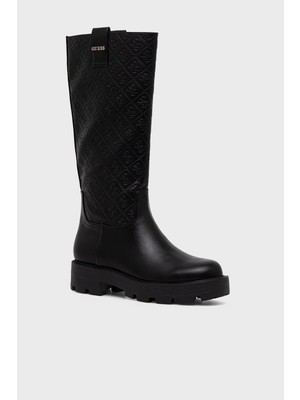 Guess Yailyn 4g Logolu Hakiki Deri Çizme FLFLYIELE11 Kadın Çizme Flflyı ELE11 Black