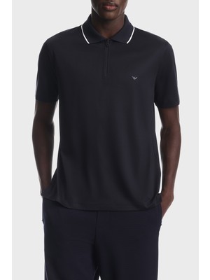 Emporio Armani Lyocell Karışımlı Fermuarlı Polo Erkek Polo EM006341 AF10017 UB118