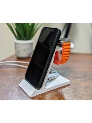 Szd Design Çiftli Akıllı Telefon ve Saat Şarj Standı Düzenleyici