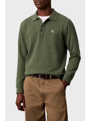 Calvin Klein Logolu % 100 Pamuk Düğmeli Polo LV04RH263GLI1 Erkek Polo LV04RH263G Lı1