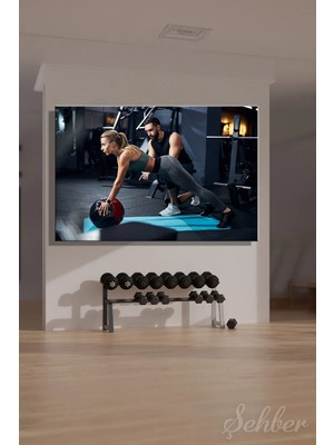 Şehzat Design Tıp Topu (Medicine Ball) Ile Şınav Veya Plank Pozisyonu Çalışması Yatay Kanvas Tablo 3830