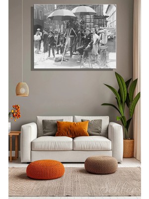 Şehzat Design The Cameraman (Kameraman) Filminin Set Arkasından Bir Kare Yatay Kanvas Tablo 4209