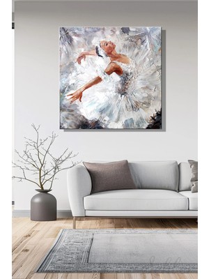 Şehzat Design Modern Dekoratif Tekli Kanvas Duvar Tablosu Kare Salon Mutfak Yatak Odası Ofis Balerin