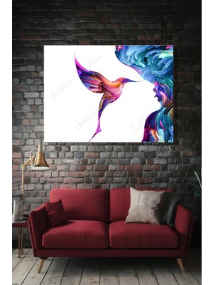 Şehzat Design Yatay Tekli Kanvas Duvar Tablosu Modern Salon Mutfak Yatak Odası Ofis Zihin Kuş Maneviyat Temalı