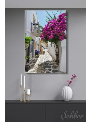 Şehzat Design Dekoratif Dikey Kanvas Tablo Tekli Salon Mutfak Yatak Odası Ofis Paros Adası Manzara 1482