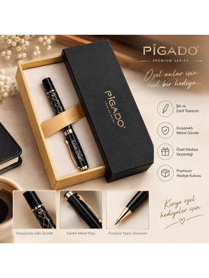 Pigado Özel Tasarım Kutulu Isme Özel Roller Imza Kalemi Premium Seri