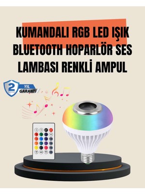 Bin1çeşit 12W LED Ampul – Renkli Işık ve Dahili Hoparlör Özellikli