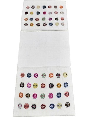 Kilim Antik El Dokuma Çift Gözlü Pamuklu Yörük Yün Kilim Heybe 1869 - Yeni - Çok Renkli