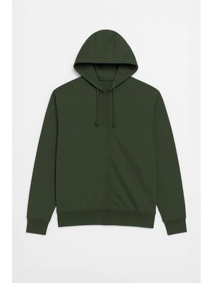 Markapia Man Erkek Kapüşonlu Içi Polarlı Haki Sweatshirt