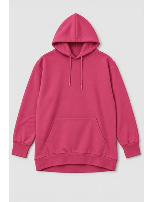 Markapia Woman Kadın Kapüşonlu Cepli Fuşya Sweatshirt