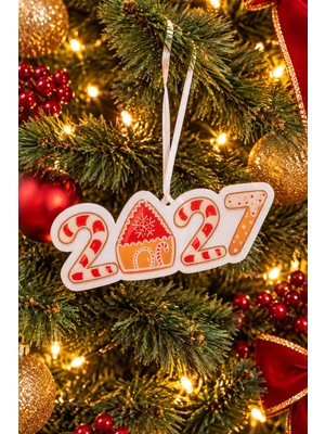 Candy Cane 2026 Ginger House Kurabiye Ev Tema Yılbaşı Ağaç Süsü
