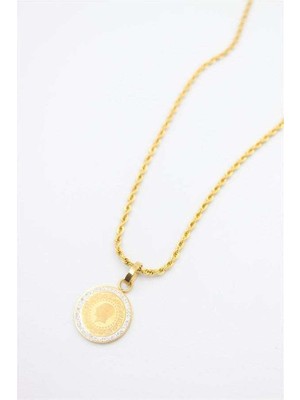 Bin1çeşit Çeyrek Kolye - 60 cm - Altın — Renk: Altın
