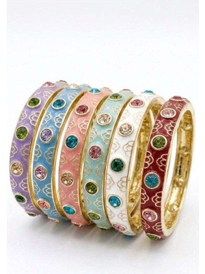 Mudanis Taşlı Mineli Bilezik - Pembe — Renk: Pembe