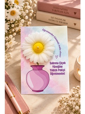 Masalsı Concept Öğretmenler Günü Hediyesi 24 Kasım Öğretmenime Hediye 5 Adet Papatya Mum
