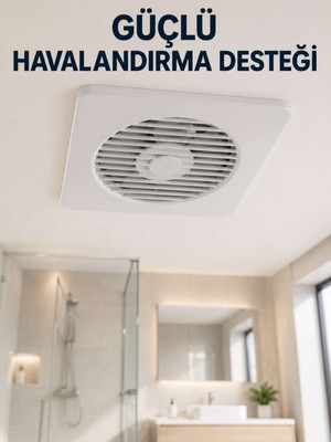 Bin1çeşit Dekoratif Banyo ve Mutfak Aspiratörü 150 mm 20,8 x 20,8 cm 20 W Havalandırma Fanı