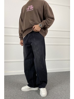 Alışveriş Sokağı Şerit Detaylı Siyah Baggy Jean | STK2115-JEAN